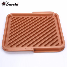 Aluminum Copper double side grill pan with ceramic coating